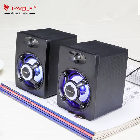 T-WOLF S1 Mini USB 2.0 Gaming Speaker Sound Equipment for Desktop Laptop PC Easy-To-Use Amplifiers/ Speakers