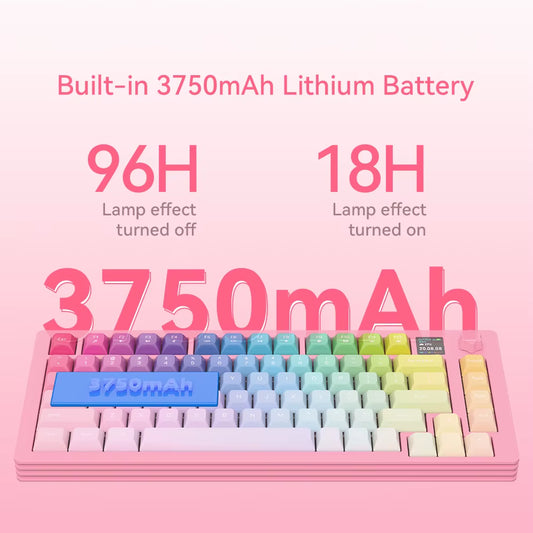 82 Keys Bluetooth Tri-Mode Gasket Mechanical Keyboard 75% RGB Wireless Hot Swappable Rechargeable Wireless Gaming Keyboard