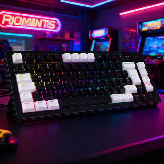 82 Keys Bluetooth Tri-Mode Gasket Mechanical Keyboard 75% RGB Wireless Hot Swappable Rechargeable Wireless Gaming Keyboard