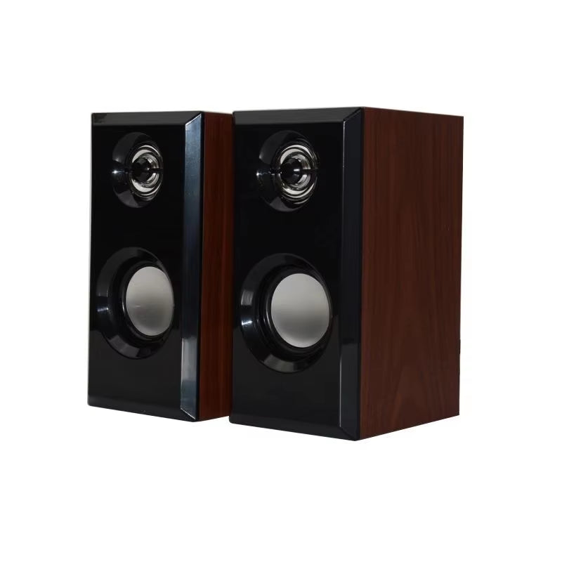 YTGEE Custom Logo Portable Wooden Audio USB Electronic Sports Gaming Home Theater Desktop Speaker for Laptop Computer Cellphones