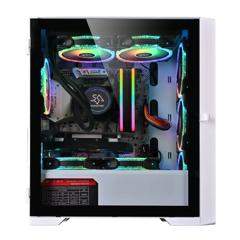 SNOWMAN Hot New Product ATX PC Case Desktop Chassis Case Gaming Tempered Glass Computer Case
