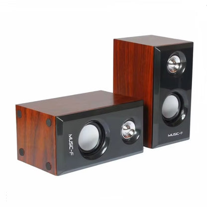 YTGEE Custom Logo Portable Wooden Audio USB Electronic Sports Gaming Home Theater Desktop Speaker for Laptop Computer Cellphones