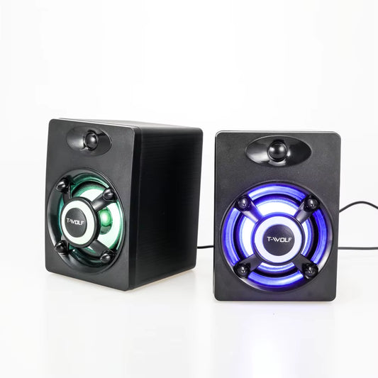 T-WOLF S1 Mini USB 2.0 Gaming Speaker Sound Equipment for Desktop Laptop PC Easy-To-Use Amplifiers/ Speakers