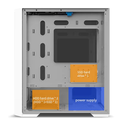 SNOWMAN Hot New Product ATX PC Case Desktop Chassis Case Gaming Tempered Glass Computer Case