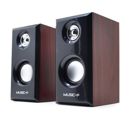 YTGEE Custom Logo Portable Wooden Audio USB Electronic Sports Gaming Home Theater Desktop Speaker for Laptop Computer Cellphones