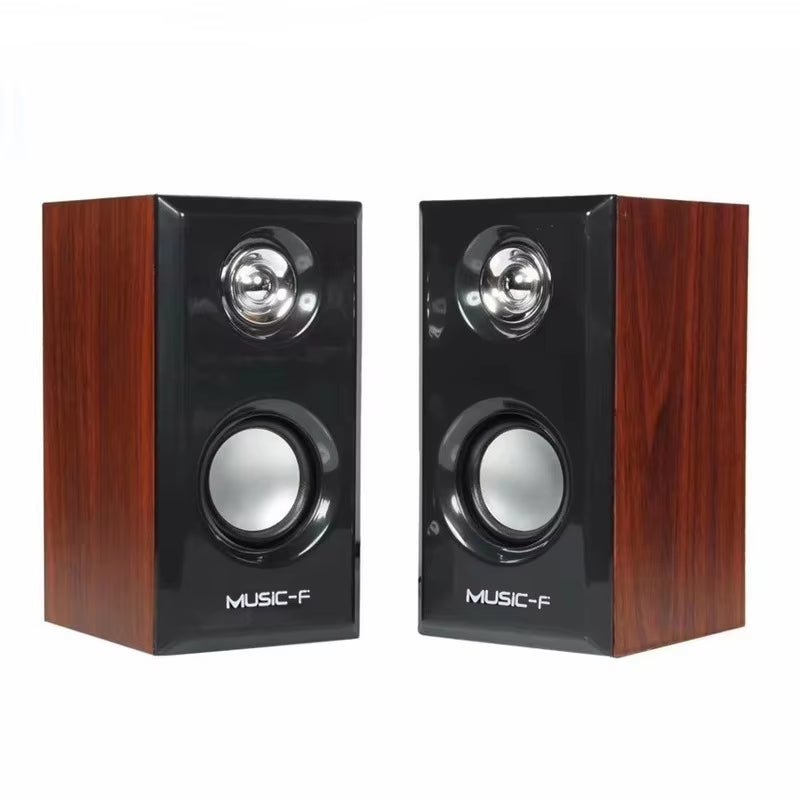 YTGEE Custom Logo Portable Wooden Audio USB Electronic Sports Gaming Home Theater Desktop Speaker for Laptop Computer Cellphones