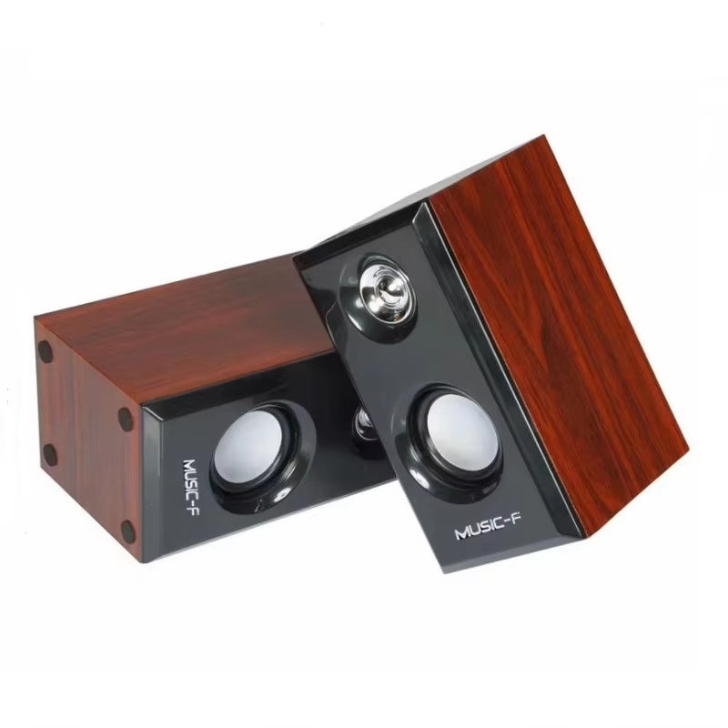 YTGEE Custom Logo Portable Wooden Audio USB Electronic Sports Gaming Home Theater Desktop Speaker for Laptop Computer Cellphones
